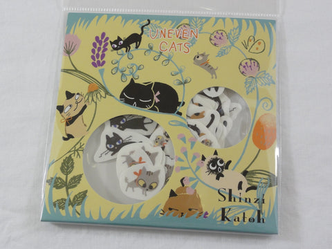 Cute Kawaii Cats Flake Stickers Sack - Shinzi Katoh Japan - for Journal Agenda Planner Scrapbooking Craft