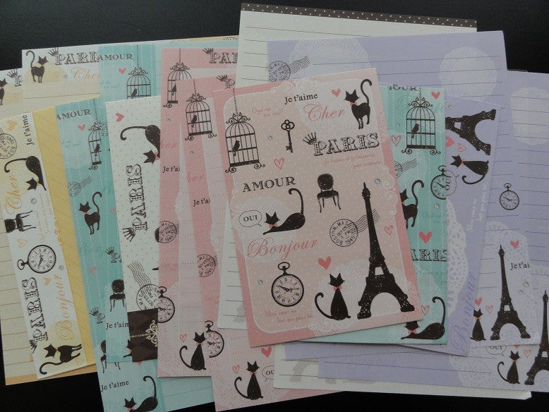 z Q-Lia Paris Cat Letter Sets