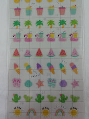 Cute Kawaii Mind Wave Summer Vacation Palm Beach Drink Sticker Sheet - for Journal Planner Craft