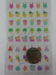 Cute Kawaii Mind Wave Summer Vacation Palm Beach Drink Sticker Sheet - for Journal Planner Craft