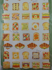 Cute Kawaii Mindwave Foodies Sticker Sheet - C - Healthy Bread Breakfast Sandwich Croissant Fruit  - for Journal Planner Craft