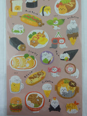 Cute Kawaii Mindwave Cat and Food Sticker Sheet - for Journal Planner Craft