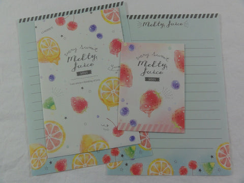 Cute Kawaii Crux Sweet Melty Juice Strawberry Fruit Mini Letter Sets - Small Writing Note Paper Envelope Set Stationery