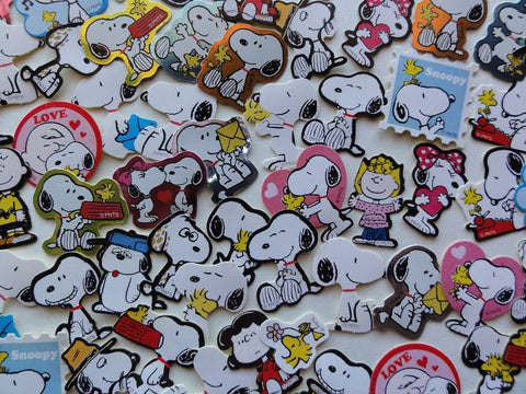 Peanuts Snoopy Flake Sack Stickers - 60 pcs - A