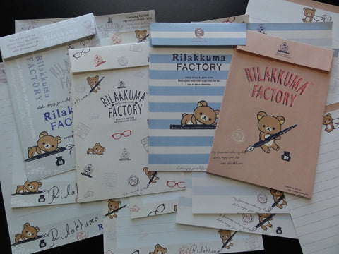 San-X Rilakkuma Factory Writing Bear  Letter Sets