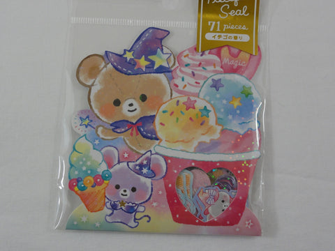 Cute Kawaii Mind Wave Magic Bear Flake Stickers Sack - for Journal Agenda Planner Scrapbooking Craft