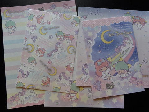 Cute Kawaii Sanrio Little Twin Stars Moonbeams Letter Sets - Stationery Writing Paper Penpal Collectible Preowned