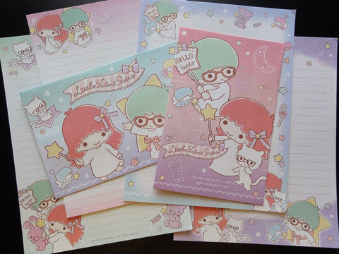 Cute Kawaii Sanrio Little Twin Stars Kiki Glasses Letter Sets - Stationery Writing Paper Penpal Collectible Preowned