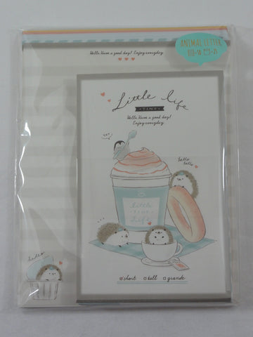 Cute Kawaii Kamio Little Cafe Time Hedgehog Penguin Letter Set Pack - Stationery Writing Paper Penpal Collectible