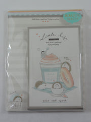 Cute Kawaii Kamio Little Cafe Time Hedgehog Penguin Letter Set Pack - Stationery Writing Paper Penpal Collectible