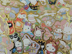 Cute Kawaii Sanrio Characters Hello Kitty My Melody Little Twin Stars Cinnamoroll Pochacco Badtz Maru Flake Sack Stickers - 60 pcs - 2018