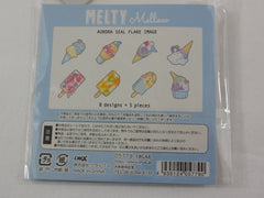 Crux Melty Melow Series in Reusable Ziplock Bag - Blue - Ice Cream Flake Stickers Sack in Reusable Ziplock Bag - for Journal Planner Scrapbooking Craft
