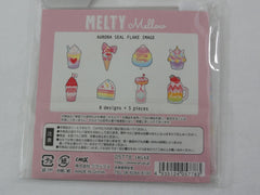 Crux Melty Melow Series in Reusable Ziplock Bag - Pink - Drink Cotton Candy Flake Stickers Sack - for Journal Planner Scrapbooking Craft