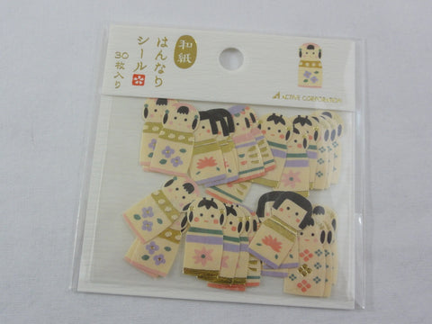 Cute Kawaii Kokeshi Doll Flake Stickers Sack - Collectible - for Journal Planner Agenda Craft Scrapbook DIY Art