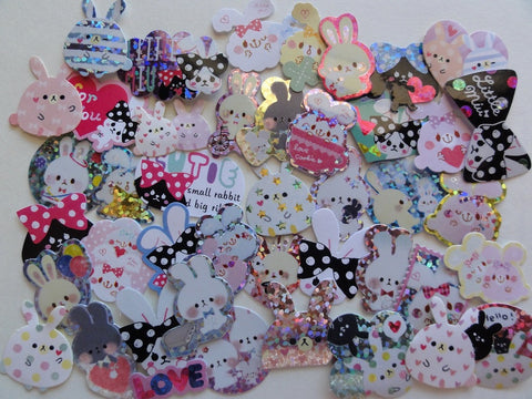 Rabbit Bunny Flake Stickers - 42 pcs