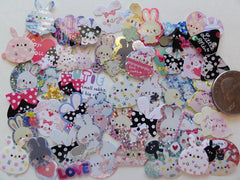 Rabbit Bunny Flake Stickers - 42 pcs