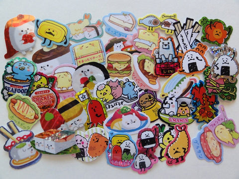 z Cute Kawaii Sushi Rice Noodle Japan Food theme Flake Stickers - 40 pcs