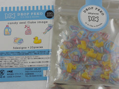 Cute Kawaii Crux Candy Drop Style Flake Stickers Sack - Soap Bath Rubber Ducky - for Journal Planner Agenda Craft Scrapbook