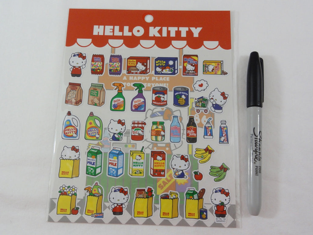 Cute Kawaii Sanrio Hello Kitty Sticker Sheet - 2018 Collectible