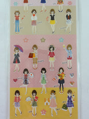 Cute Kawaii Girl Fashion Style Sticker Sheet - for Planner Journal Scrapbook Craft