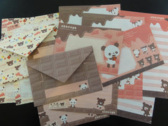 Kawaii Cute San-X Chocopa Panda Letter Writing Paper + Envelope Theme Stationery Set - A