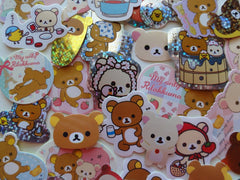 San-X Rilakkuma Bear Flake Stickers - 42 pcs