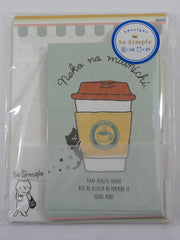 Cute Kawaii Crux Cat Coffee Burger Bread Egg Food Letter Set Pack - Rare - Stationery Writing Paper Envelope Penpal