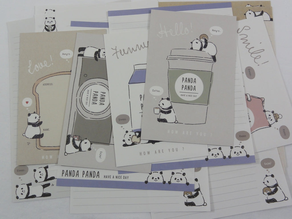Cute Kawaii Kamio Hungry Panda Letter Sets - Stationery Writing Paper Envelope Penpal