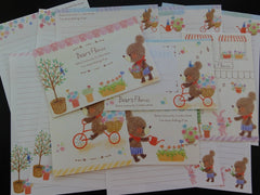 Kawaii Cute Crux Bear's Florist Shop Garden Bicycle Letter Sets