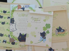 Kawaii Cute San-X Kutusita Nyanko Cat Clover Green Happy Friends Letter Sets - B