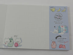 Cute Kawaii Q-Lia Milk Market Cat 4 x 6 Inch Notepad / Memo Pad - Stationery Designer Paper Collection