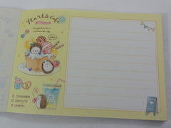 Cute Kawaii Q-Lia Hedgehog Cafe 4 x 6 Inch Notepad / Memo Pad - Stationery Designer Paper Collection