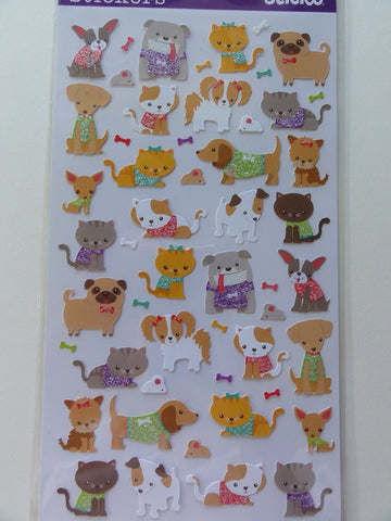 Kawaii Cute Sticko Cat and Dog Sticker Sheet