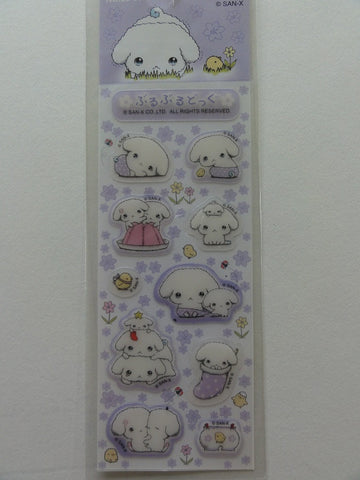 z Kawaii Cute San-X Buru Buru Dog Small Sticker Sheet - Purple