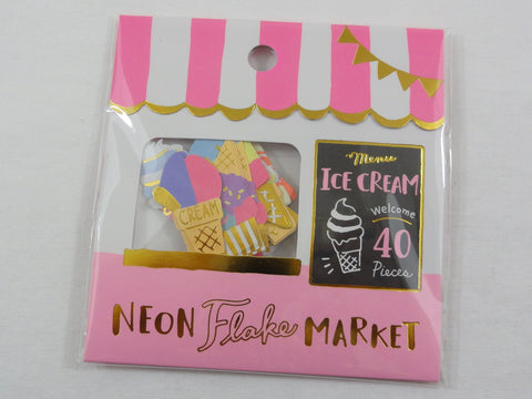 Cute Kawaii Mind Wave Market Series - Neon Pink - Ice Cream Flake Stickers Sack - for Journal Agenda Planner Scrapbooking Craft