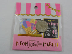 Cute Kawaii Mind Wave Market Series - Neon Pink - Ice Cream Flake Stickers Sack - for Journal Agenda Planner Scrapbooking Craft