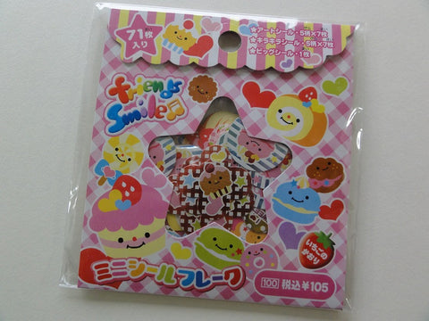 Cute Kawaii Friends Smile Sweet Dessert Stickers Sack - Vintage