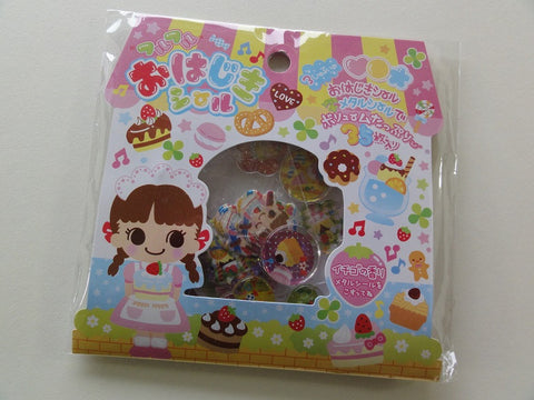 Cute Kawaii Q-Lia Sweet Dessert Shop Button Stickers Sack - Vintage