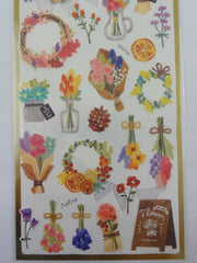 Cute Kawaii Mind Wave Weekend Market Series - Flower Bouquet Wreath Sticker Sheet - for Journal Planner Craft