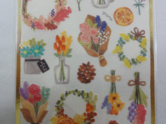 Cute Kawaii Mind Wave Weekend Market Series - Flower Bouquet Wreath Sticker Sheet - for Journal Planner Craft