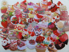 Cute Kawaii Sweet Red Strawberry Cake Chocolate theme Flake Stickers - 50 pcs