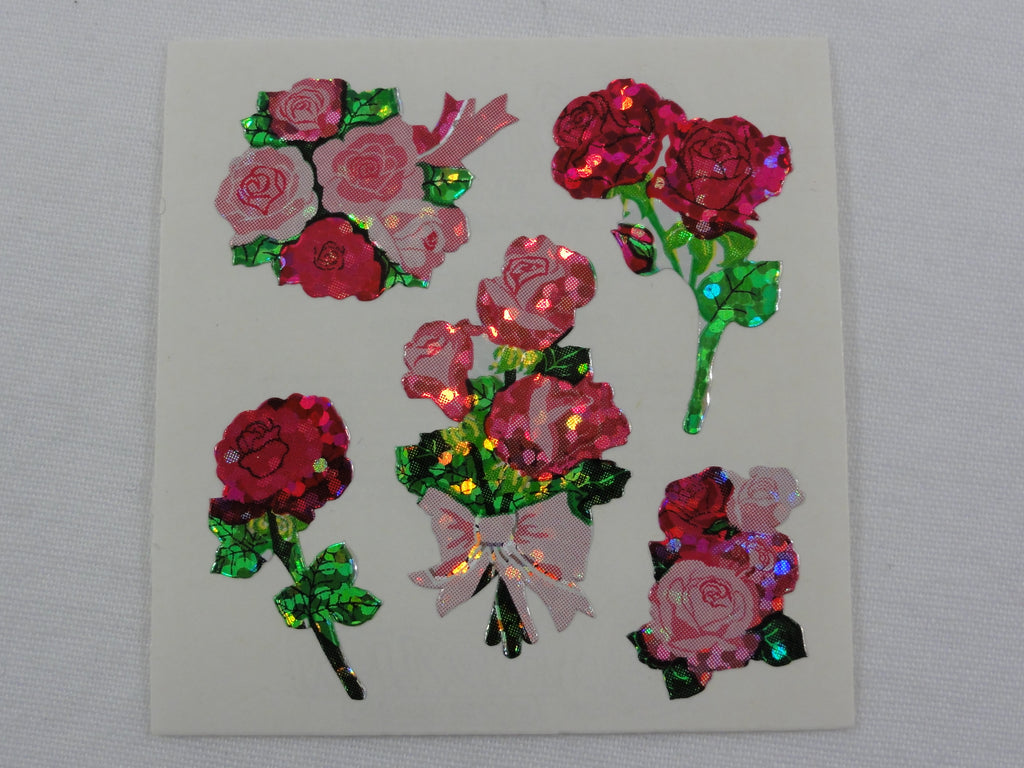 Sandylion Rose Valentine Glitter Sticker Sheet / Module - Vintage & Collectible