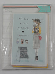 Cute Kawaii Kamio Miss You Lady Letter Set Pack - Stationery Writing Paper Penpal