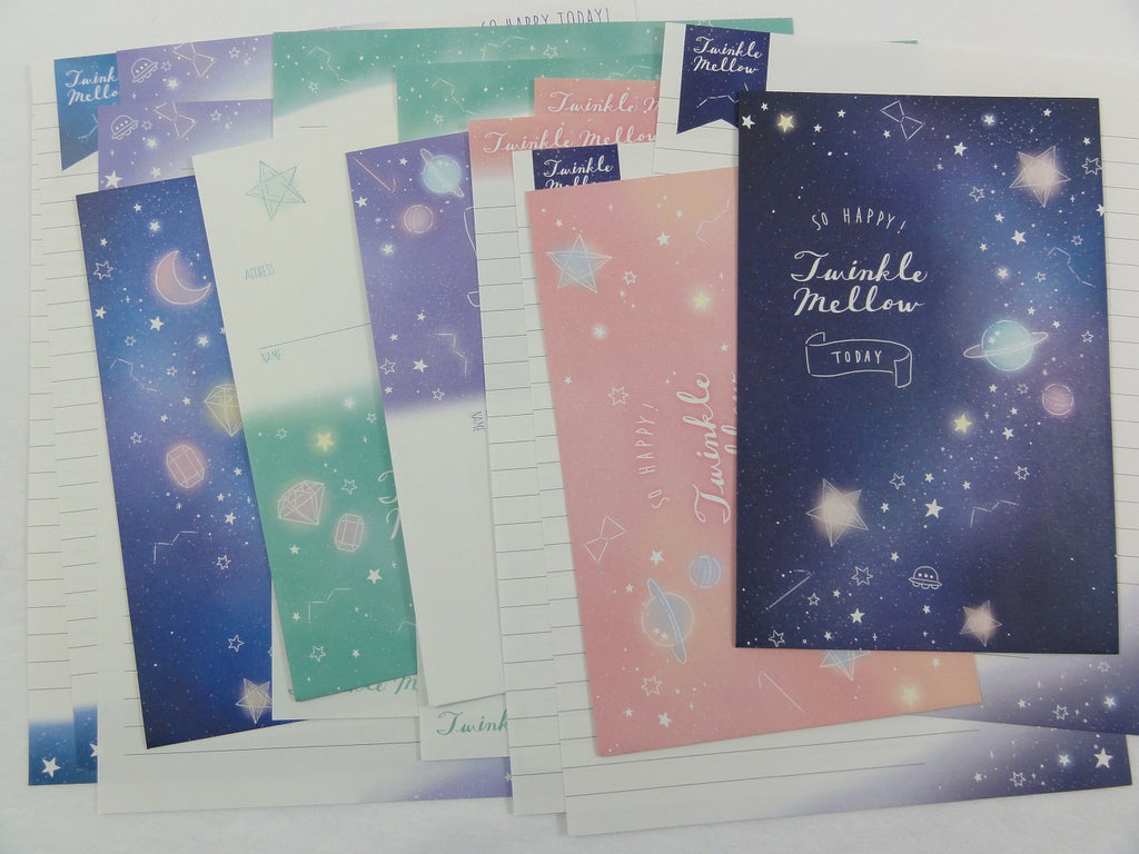 Crux Colorful Twinkle Mellow Star Night Letter Sets - Stationery Writing Paper Envelope
