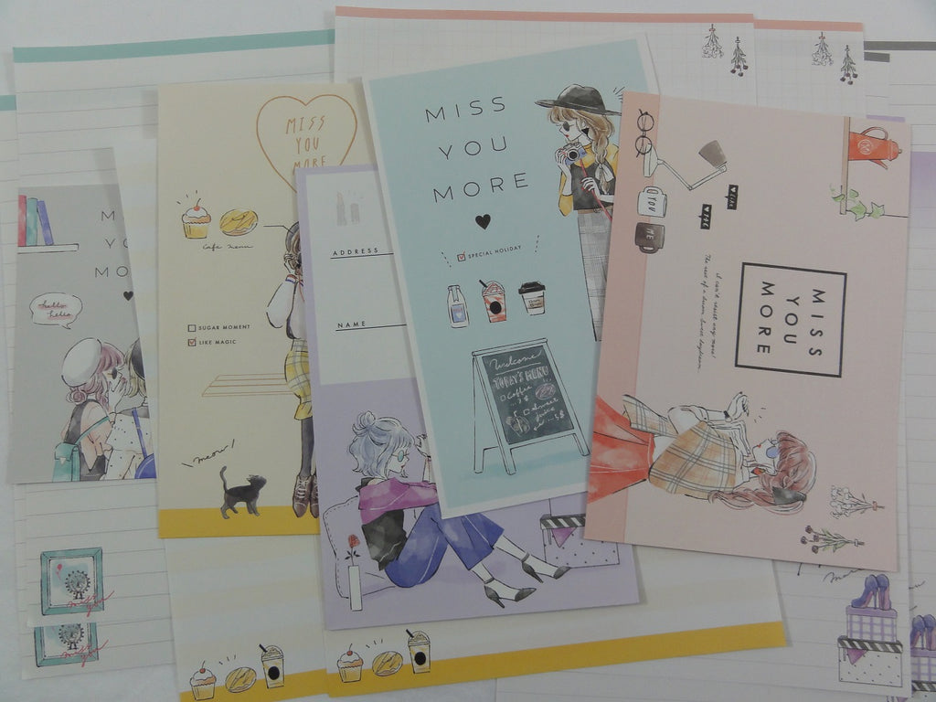 Kamio Miss You More Girl Style Letter Sets - Stationery Writing Paper Envelope