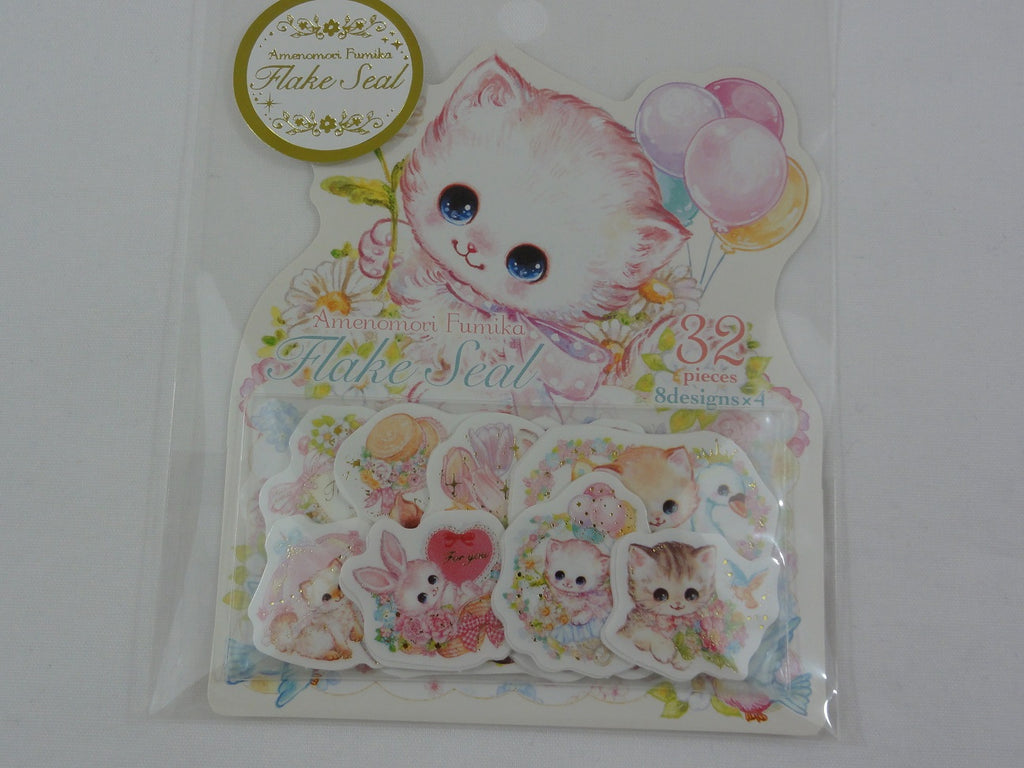 Cute Kawaii Sweet Kitten Cat Flake Stickers Sack - B - for Journal Agenda Planner Scrapbooking Craft