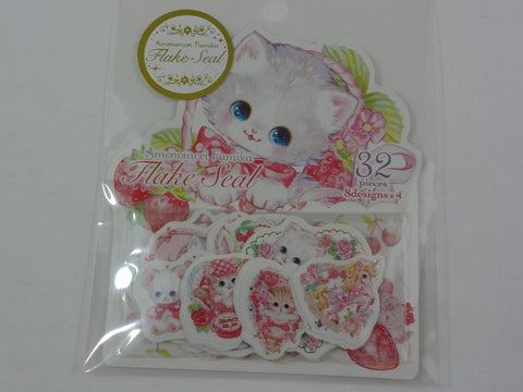 Cute Kawaii Sweet Kitten Cat Flake Stickers Sack - C - for Journal Agenda Planner Scrapbooking Craft