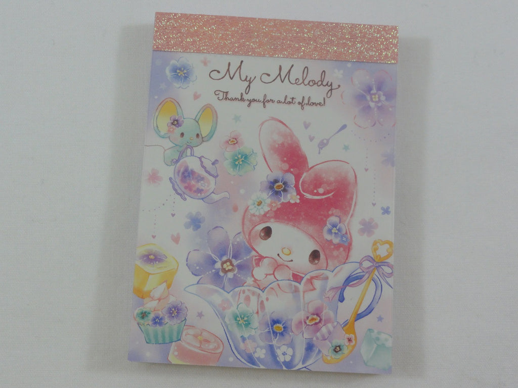 Cute Kawaii Sanrio My Melody Spring Flowers Mini Notepad / Memo Pad - Stationery Design Writing Collection