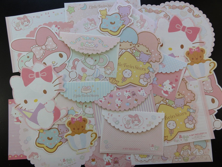 Sanrio Hello Kitty My Melody Little Twin Stars Letter Papers + Envelopes Theme Set
