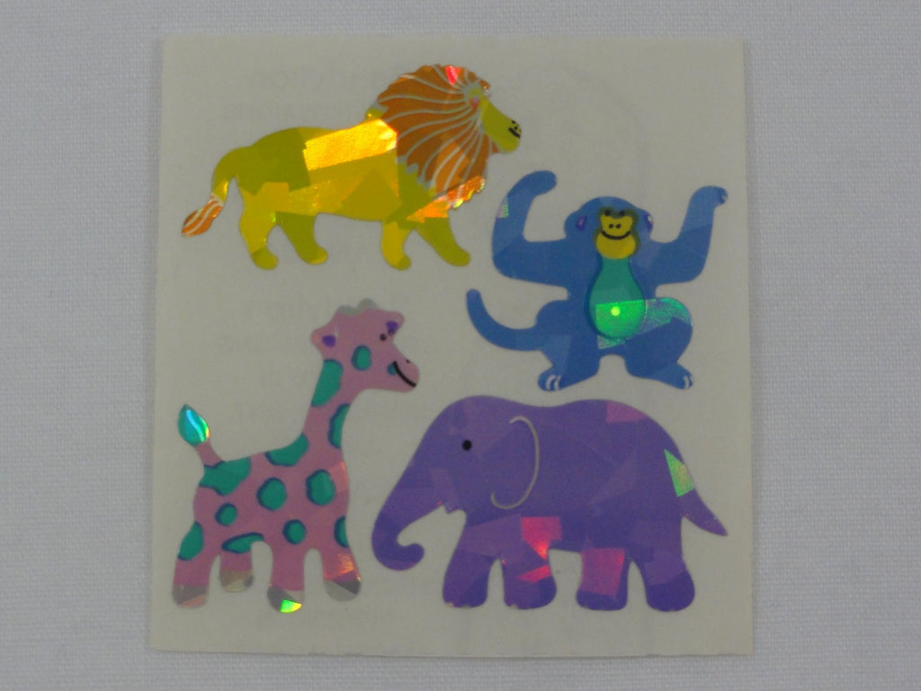 Sandylion Safari Animals Prismatic Sticker Sheet / Module - Vintage & Collectible